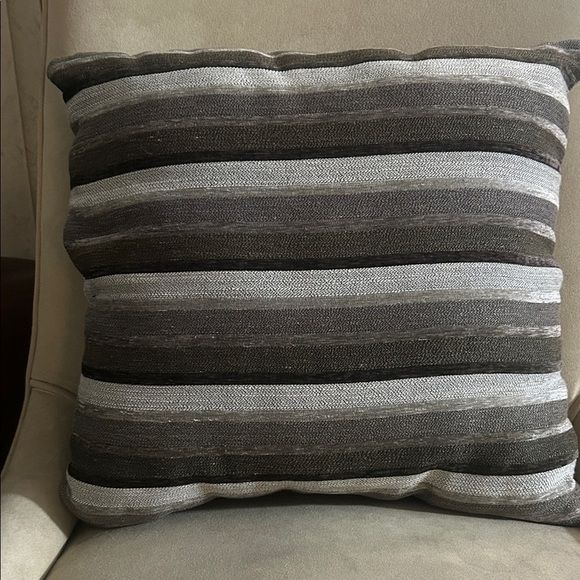 Other - Striped Gray and Brown Throw Pillow